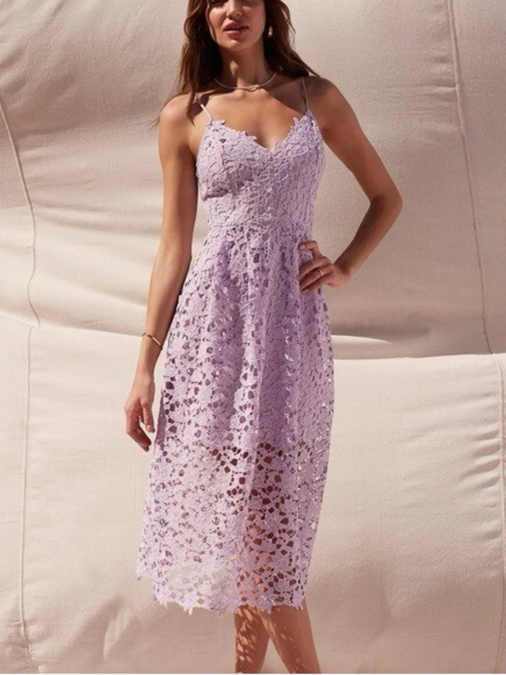 ASTR the Label Lace A-Line MIDI Lilac Floral L